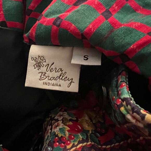 Vera Bradley Holiday Christmas Quilted Jacket Small Green Red Cottage Grandma - Picture 9 of 9